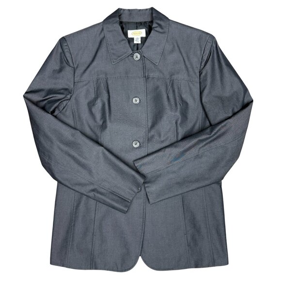Women's‎ TALBOTS Button-Down Blazer Jacket Gray- Size 10 - Picture 1 of 10